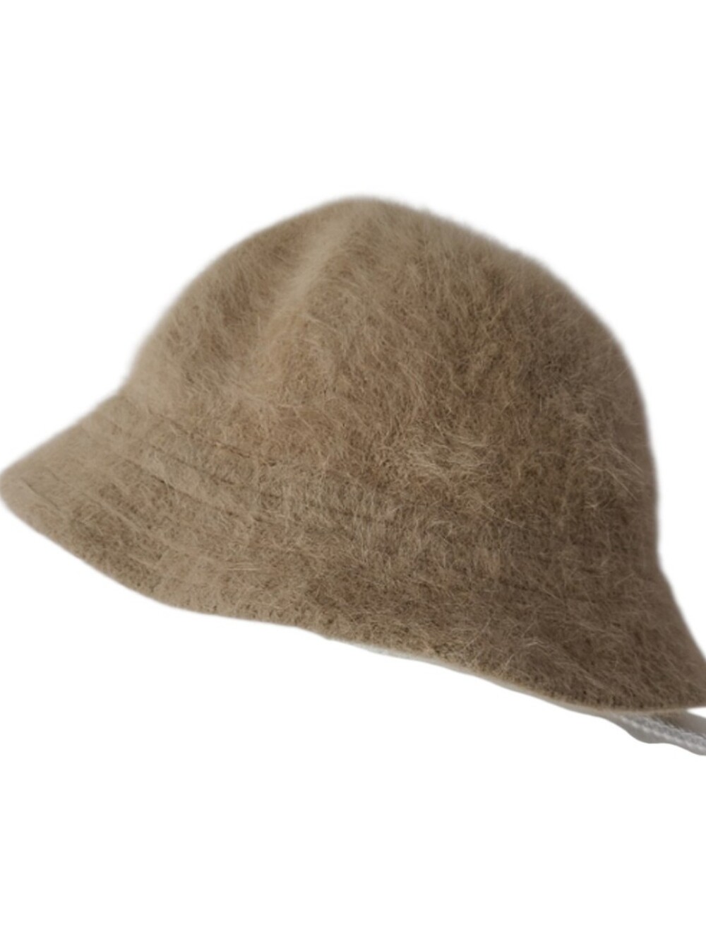 Vintage Brown Angora Rabbit Hair Wool Blend Bucket Hat Fuzzy Cozy Cottagecore